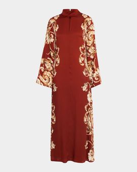 Elie Tahari The Analeia Scrollwork Mock-Neck Maxi Dress