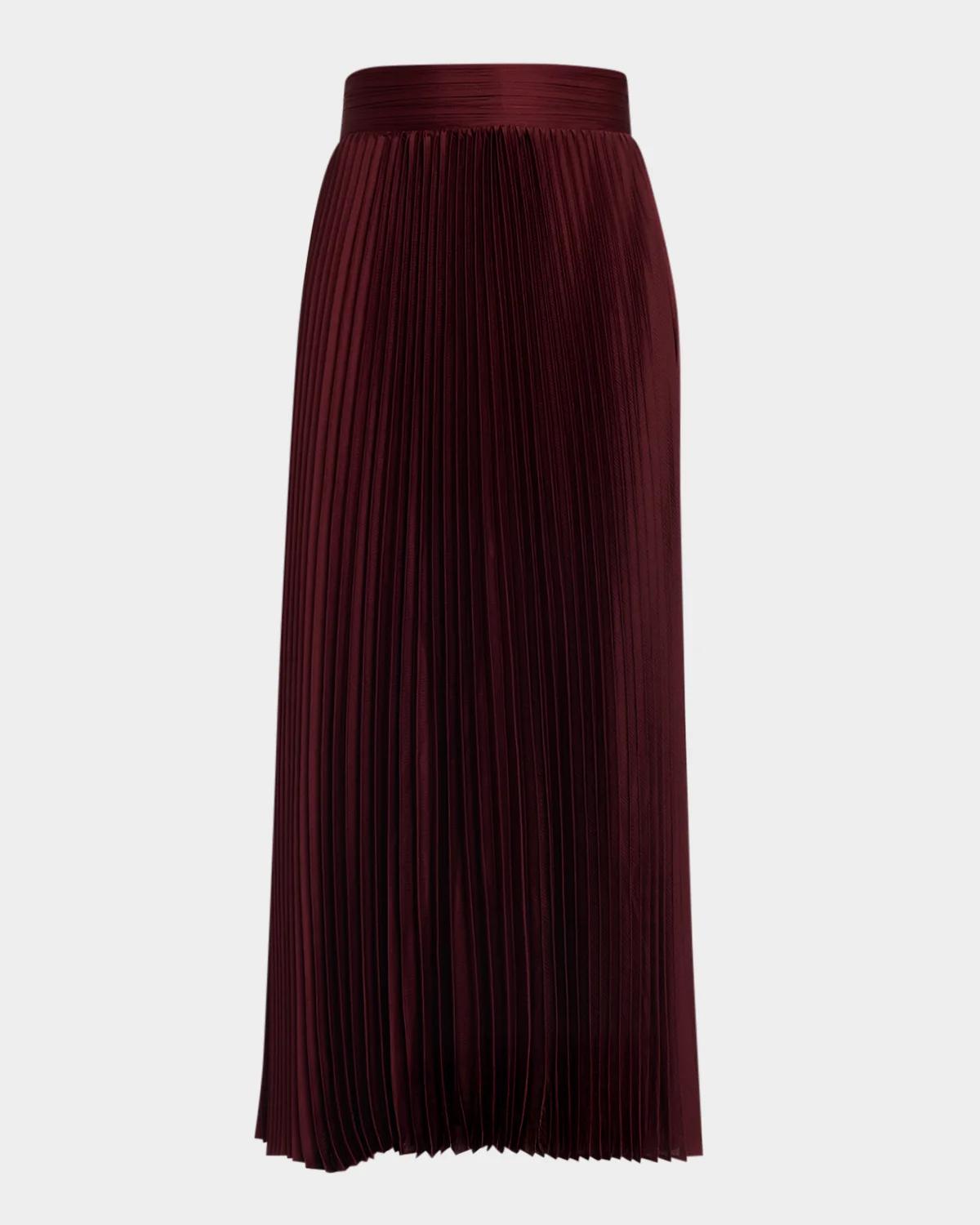 Elie Tahari The Ayla Pleated Viscose-Silk Midi Skirt