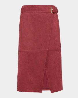 Elie Tahari The Danica Faux Suede Midi Skirt