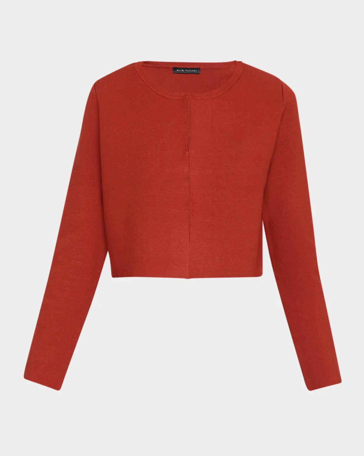 Elie Tahari The Kailany Cropped Knit Sweater