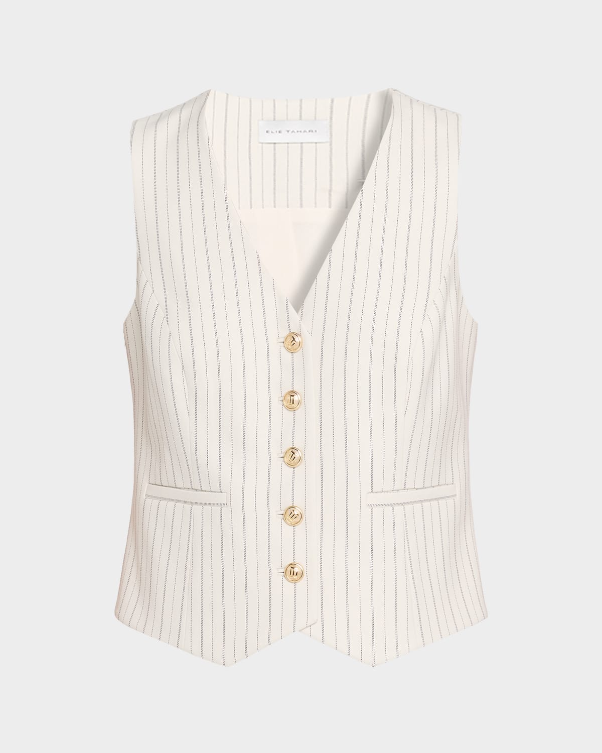 Elie Tahari The Liliana Striped Button-Down Vest
