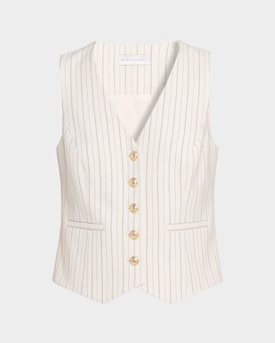 Elie Tahari The Liliana Striped Button-Down Vest