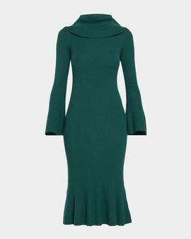 Elie Tahari The Lucia Rib Knit Midi Sweater Dress