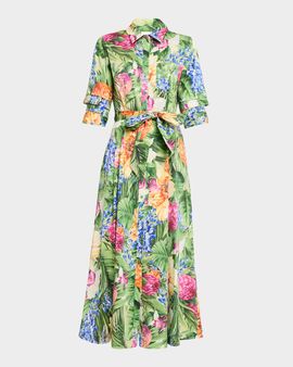 elie tahari the mila silk blend printed dress Elie Tahari womens The Mila Silk-Blend Shirtdress, l, Black