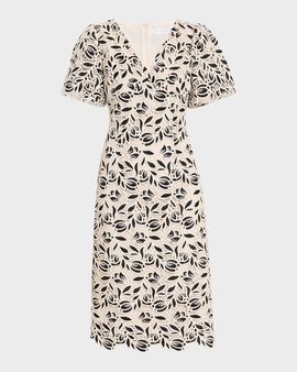 Elie Tahari The Presley Floral Lace Midi Dress