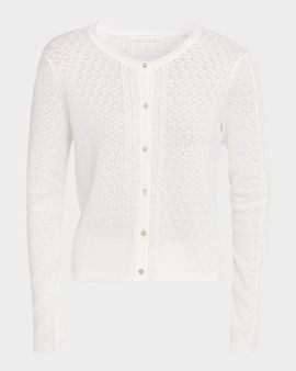 Elie Tahari The Steele Pointelle-Knit Cardigan