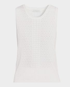 Elie Tahari The Steele Pointelle-Knit Sweater Tank