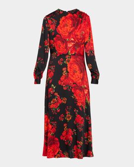 Elie Tahari The Valerie Floral-Print Midi Dress