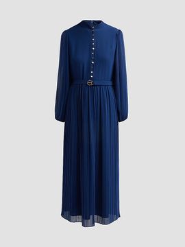 Elie Tahari Women's Adira Pleated A-Line Belted Midi-Dress