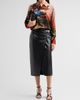 Elie Tahari Women's Amelia Faux-Leather Pleated Midi Skirt - 2