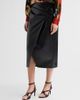 Elie Tahari Women's Amelia Faux-Leather Pleated Midi Skirt - 4