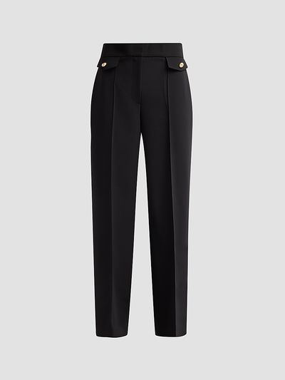 Elie Tahari Women's Isla High-Rise Straight-Leg Pants