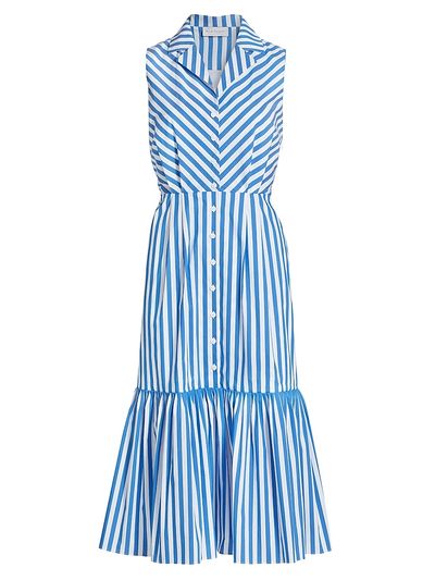 Elie Tahari Women's Joelle Striped Sleeveless Midi-Dress