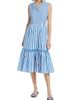 Elie Tahari Women's Joelle Striped Sleeveless Midi-Dress - 3