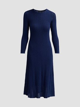 Elie Tahari Women's Julietta Pointelle-Knit A-Line Midi Dress