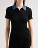 Elie Tahari Women's July Remington Denim Collar Short-Sleeve Sweater - 5