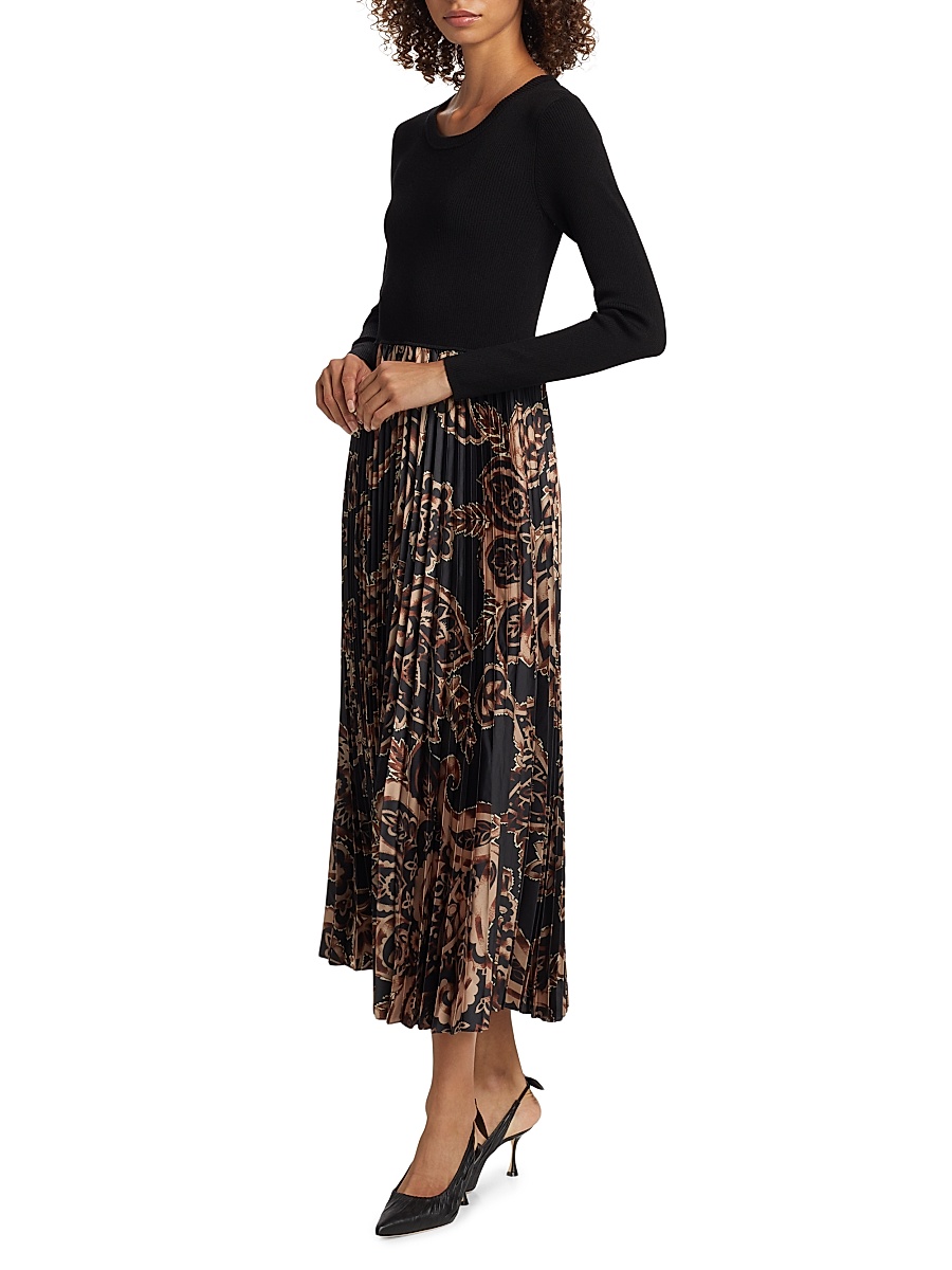 slim fit dress slacks T-Tahari Lurex Mock Wrap Sweater Dress – Elie Tahari main image 0