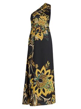 Elie Tahari Women's The Addison Floral One-Shoulder Maxi Dress