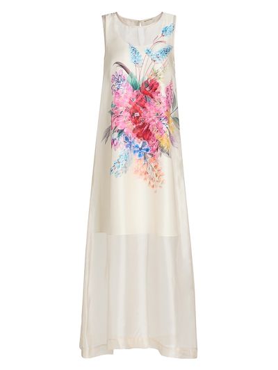 Elie Tahari Women's The Alexis Garden Print Maxi Dress