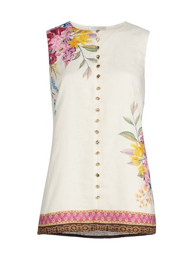 Elie Tahari Women's The Annalise Linen Blouse