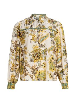 Elie Tahari Women's The Athena Floral Cotton-Silk Blouse