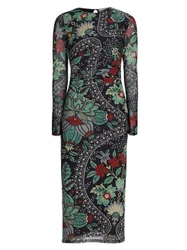 Elie Tahari Women's The Delilah Floral Mesh Dress