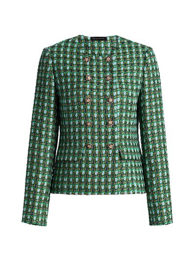 Elie Tahari Women's The Eleni Metallic Double-Breasted Jacket