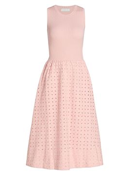 Elie Tahari Women's The Emma Eyelet Midi Dress