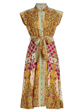Elie Tahari Women's The Fran Baroque Midi Shirtdress