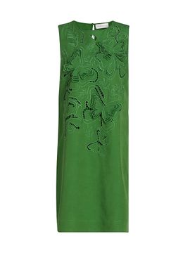 Elie Tahari Women's The Isabella Butterfly Eyelet Mini Shift Dress