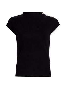 Elie Tahari Women's The Katy Cap-Sleeve Top