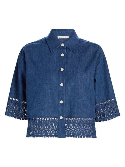 Elie Tahari Women's The Laylee Lace-Trimmed Denim Shirt