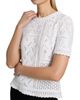 Elie Tahari Women's The Lily Pointelle Cotton Knit Short-Sleeve Sweater - 6