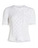 Elie Tahari Women's The Lily Pointelle Cotton Knit Short-Sleeve Sweater - 8