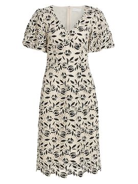 Elie Tahari Women's The Presley Embroidered-Lace Midi-Dress