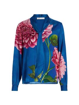 Elie Tahari Women's The Sonja Garden Escape Silk-Blend Blouse