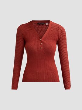 Elie Tahari Women's The Yusra Henley Sweater