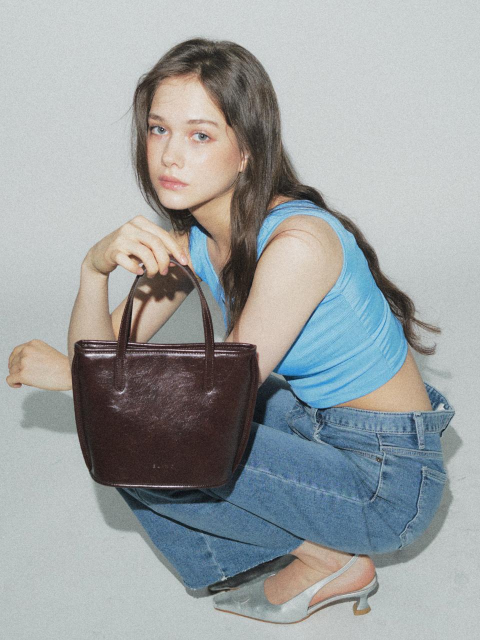 ELINT Premium Leather Cotton Blend Tote Bag