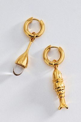 Eliou Costa Charm Huggie Hoop Earrings
