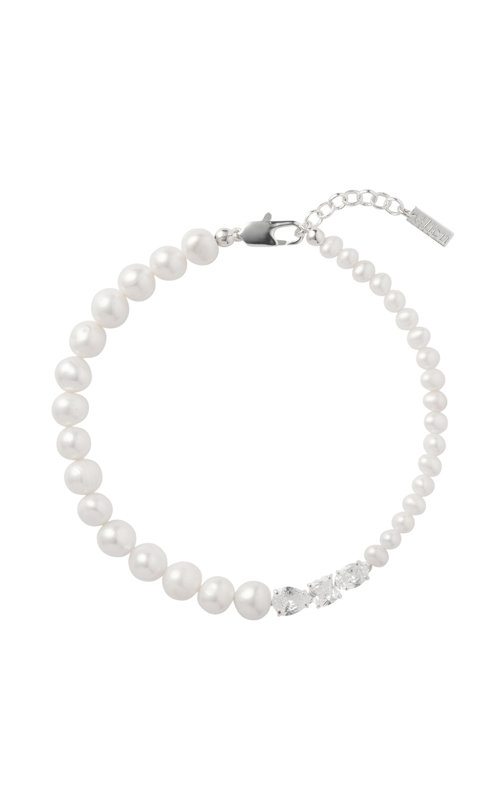 eliou eliou Branca Branca Sterling Silver Pearl And Crystal Anklet