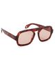 Elisa Johnson Elisa Johnson Jane Sunglasses Dark Red Tortoise Maroon Lens One - 1
