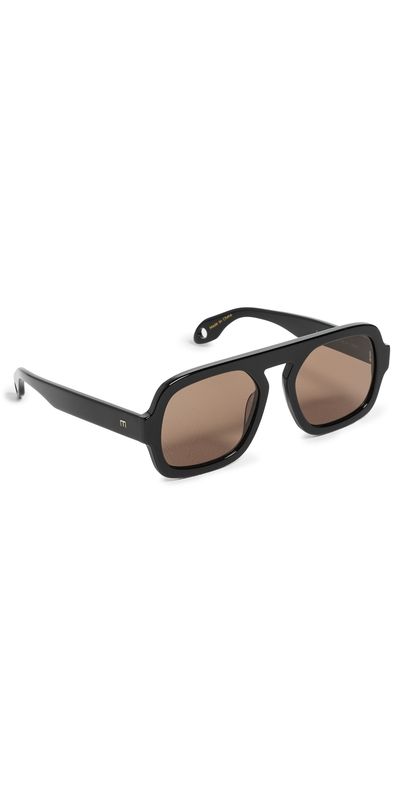 Elisa Johnson Elisa Johnson Jane Sunglasses Gloss Black Dark Brown Lens One