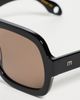 Elisa Johnson Elisa Johnson Jane Sunglasses Gloss Black Dark Brown Lens One - 5