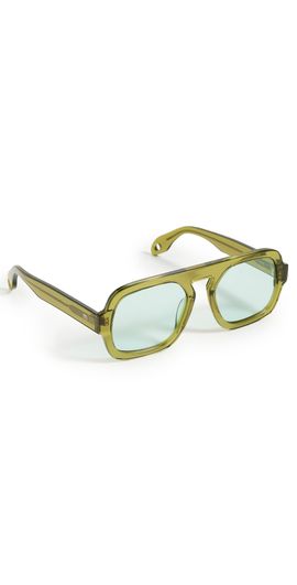 Elisa Johnson Elisa Johnson Jane Sunglasses Olive Green One