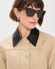 Elisa Johnson Elisa Johnson Lori Sunglasses Brown Tortoise Dark Blue Lens One - 3