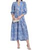 Elisamama Women's Yosola Tie-Waist Geometric Print A-Line Midi-Dress - 6