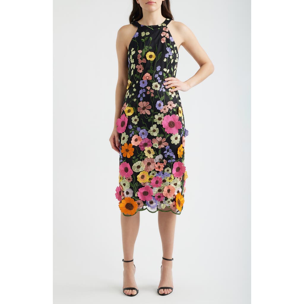 Eliza J Eliza J 3D Floral Embellished Cocktail Dress