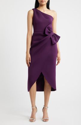 Eliza J Eliza J Bow One-Shoulder Cocktail Dress