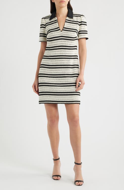 Eliza J Eliza J Collar Open Stitch Shift Dress