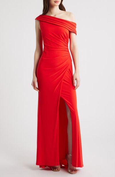 Eliza J Eliza J Draped One-Shoulder Gown